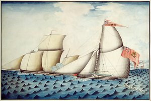 La cattura dei Quattro Fratelli da parte del Badger, Revenue Cutter, c.1823